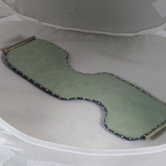 Beaded embroidered cuff bracelet handmade - Picture 8 of 8